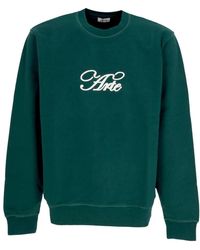 Arte' - Hoodies & Sweatvesten ,Groen ,Katoen Groene Logo Sweatshirt Met 3D Kunst - Lyst