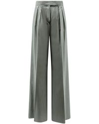 Max Mara - Weit Geschnittene Hose Aus Wolle Und Seide - Lyst
