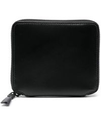 Comme des Garçons - Schwarzes leder bi-fold brieftasche - Lyst
