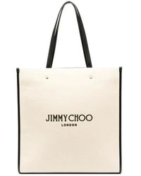 Jimmy Choo - Weiße leder-tote-tasche - Lyst
