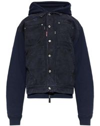 DSquared² - Jassen ,Blauw ,Denim Denim Jacket With Hood - Lyst
