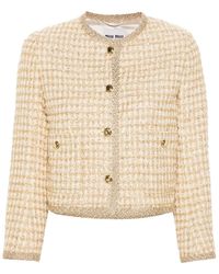 Miu Miu - Check Lamé Jas - Lyst