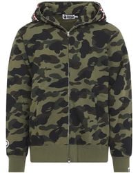 A Bathing Ape - Hoodies & Sweatvesten ,Groen ,Katoen 1St Camo Shark Full Zip Hoodie - Lyst
