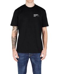 DSquared² - Schwarzes baumwoll-t-shirt mit weißem druck - Lyst