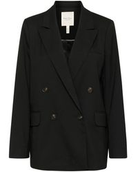 Part Two - Jassen ,Zwart ,Zwarte Blazer Met Fijne Knopen - Lyst