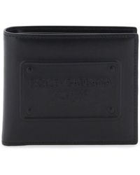 Dolce & Gabbana - Accessoires ,Zwart ,Leer Klassieke Leren Bi-Fold Portemonnee - Lyst
