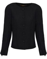 Chloé - Jassen ,Zwart ,Wol Blazer Met Decoratief Afgewerkte Manchetten - Lyst