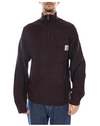 Carhartt - Truien & Vesten ,Bruin ,Wol Detroit Half Zip Sweater - Lyst