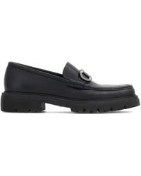 Ferragamo - Schwarze flache schuhe mit gancini-schnalle - Lyst