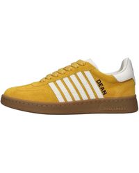 DSquared² - Schoenen ,Geel ,Leer Suede Sneakers - Lyst