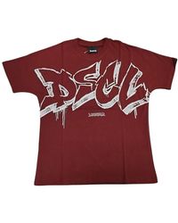 DISCLAIMER - Tops ,Rood ,Katoen Graffiti Style Logo T-Shirt - Lyst