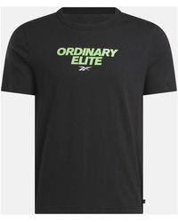 Reebok - Fitness ,Zwart ,Katoen T-Shirts - Lyst