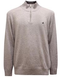 Brooksfield - Woll-Halbzip-Pullover Hergestellt - Lyst