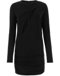 Versace - Zwarte Stretch Viscose Mini Jurk - Lyst