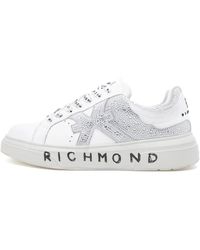 John Richmond - Weiße sneakers mit strass-detail - Lyst