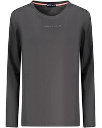 North Sails - Tops ,Zwart ,Katoen T-Shirt Met Lange Mouwen En Verhoogd Logo - Lyst