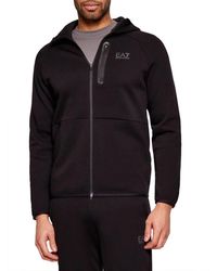 EA7 - Hoodies & Sweatvesten ,Zwart ,Katoen Dynamic Athlete Hooded Sweatshirt - Lyst