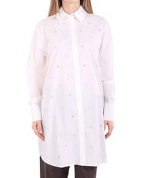 KARL LAGERFELD - Overhemden ,Wit ,Katoen Rhinestone Poplin Shirt - Lyst