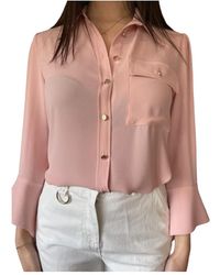 Liu Jo - Camicia georgette rosa con colletto classico - Lyst