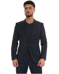 HUGO - Jassen ,Blauw ,Wol Klassieke Wollen Jas Met 2 Knopen - Lyst