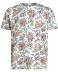 Etro - Weißes paisley-print-rundhals-t-shirt - Lyst