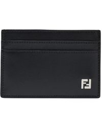 Fendi - Accessoires ,Zwart ,Katoen Ff Squared Kaarthouder - Lyst