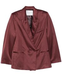 forte_forte - Satin Double-Breasted Blazer - Lyst