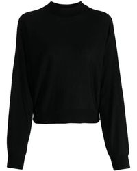 Theory - Truien & Vesten ,Zwart ,Wol Zwarte Trui Met Geribbelde Zoom En Manchetten - Lyst