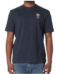 Blauer - Tops ,Blauw ,Katoen Nypd Logo Katoenen T-Shirt - Lyst