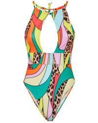 Philipp Plein - Badmode ,Veelkleurig ,Polyester Monokini Patchwork - Lyst