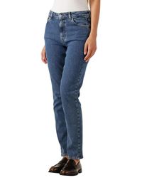 SELECTED - Jeans ,Blauw ,Katoen Slfslim Bea-Kori Mw Jeans - Lyst