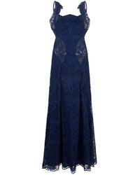 Alberta Ferretti - Lange Jurk Met Bandjes - Lyst