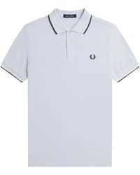 Fred Perry - Gestreept Geribbeld Katoenen Poloshirt - Lyst