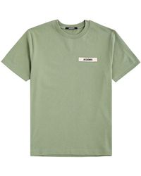 Jacquemus - Tops ,Groen ,Katoen Gros Grain T-Shirt - Lyst