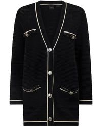 Pinko - Cardigan nero con bottoni gioiello - Lyst