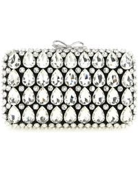 Self-Portrait - Satin Crystal Clutch Bag - Lyst
