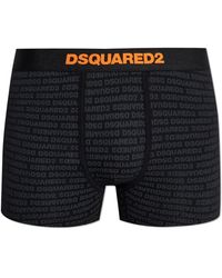DSquared² - Ondergoed ,Zwart ,Katoen Logo Boxers - Lyst