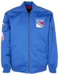 Mitchell & Ness - Jassen ,Blauw ,Satijn Nhl Lichtgewicht Satijnen Bomberjack Blauw - Lyst