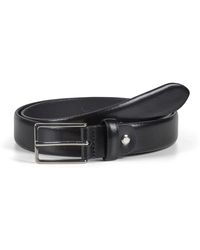 Howard London - Schwarzer ledergürtel gebürstetes silberfinish - Lyst