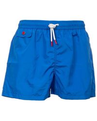 Kiton - Badmode ,Blauw ,Polyester Korte Polyester Strand Boxer Zwemkleding - Lyst