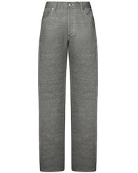 Maison Margiela - Pantalones anchos grises de algodón - Lyst