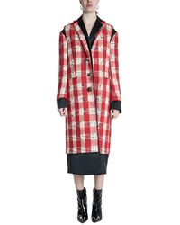 Marni Buffalo Check Tweed Coat - Rood