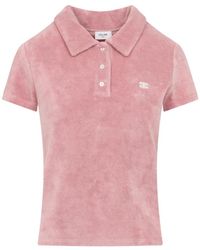 Celine - Rosa Baumwoll-Poloshirt - Lyst