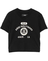 Amiri - Cropped V-Hals T-Shirt - Lyst