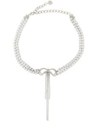 Self-Portrait - Double Crystal Bow Necklace - Lyst