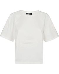 Weekend by Maxmara - T-shirt in cotone bianco ricamato - Lyst