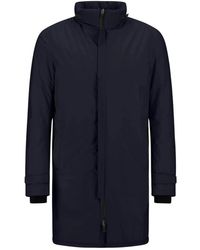 Herno - Jassen ,Blauw ,Leer 2-Laags Jas Met Gore-Tex Membraan - Lyst