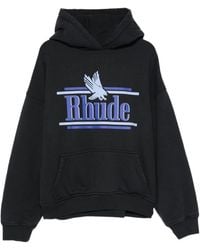 Rhude - Hoodie Van Katoenjersey Met Logoprint - Lyst