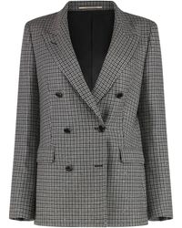 Tagliatore - Jassen ,Grijs ,Wol Dubbelbreasted Wollen Jas - Lyst