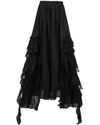 Aniye By - Falda larga negra de algodón con volantes - Lyst
